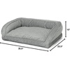 image:imageOrvis ComfortFillEco Couch Dog Bed  Plush ThreeSided Bolster with ComfortFillEco Cushion Quilted Cover ZipOff amp Machine Washable Heathered Khaki  MediumGrey Tweed
