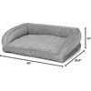 image:imageOrvis ComfortFillEco Couch Dog Bed  Plush ThreeSided Bolster with ComfortFillEco Cushion Quilted Cover ZipOff amp Machine Washable Heathered Khaki  MediumGrey Tweed