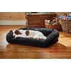 image:imageOrvis ComfortFillEco Couch Dog Bed  Plush ThreeSided Bolster with ComfortFillEco Cushion Quilted Cover ZipOff amp Machine Washable Heathered Khaki  MediumSlate