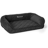 image:imageOrvis ComfortFillEco Couch Dog Bed  Plush ThreeSided Bolster with ComfortFillEco Cushion Quilted Cover ZipOff amp Machine Washable Heathered Khaki  MediumSlate