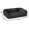 image:imageOrvis ComfortFillEco Couch Dog Bed  Plush ThreeSided Bolster with ComfortFillEco Cushion Quilted Cover ZipOff amp Machine Washable Heathered Khaki  MediumSlate
