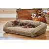 image:imageOrvis ComfortFillEco Couch Dog Bed  Plush ThreeSided Bolster with ComfortFillEco Cushion Quilted Cover ZipOff amp Machine Washable Heathered Khaki  MediumBrown Tweed