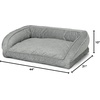 image:imageOrvis ComfortFillEco Couch Dog Bed  Plush ThreeSided Bolster with ComfortFillEco Cushion Quilted Cover ZipOff amp Machine Washable Heathered Khaki  MediumGrey Tweed