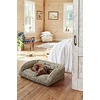 image:imageOrvis ComfortFillEco Couch Dog Bed  Plush ThreeSided Bolster with ComfortFillEco Cushion Quilted Cover ZipOff amp Machine Washable Heathered Khaki  MediumCharcoal Chevron
