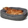 image:imageOrvis ComfortFillEco Fleece Wraparound Dog Bed  Soft Dog Beds with 360Degree Support for Small Medium Large Dogs Gun Metal  LGunmetal