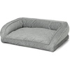 image:imageOrvis ComfortFillEco Couch Dog Bed  Plush ThreeSided Bolster with ComfortFillEco Cushion Quilted Cover ZipOff amp Machine Washable Heathered Khaki  MediumGrey Tweed