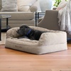 image:imageOrvis ComfortFillEco Deluxe Dog Bed  Deep Removable Cushion with Recycled ComfortFillEco Padding and Durable Quilted Cover Slate  LargeHeathered Khaki