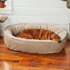 image:imageOrvis ComfortFillEco Fleece Wraparound Dog Bed  Soft Dog Beds with 360Degree Support for Small Medium Large Dogs Gun Metal  LKhaki