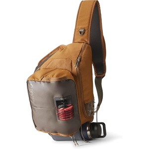 image:imageOrvis Guide Sling Fly FishingPack 18L Recycled CORDURA Sling Backpack with Tippet Docking Station Water Bottle Pocket Dusty Olive  OSDark Vicuna